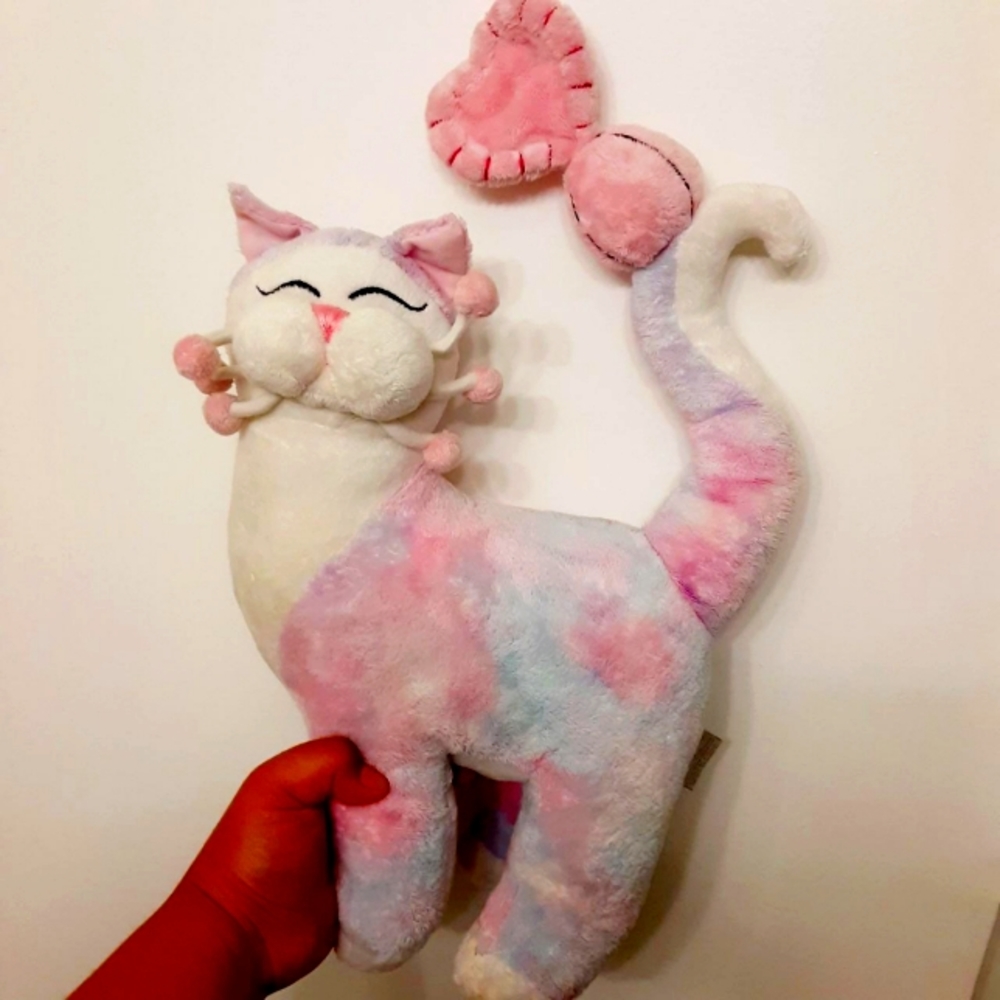 Purple and pink whimsy cat plush
